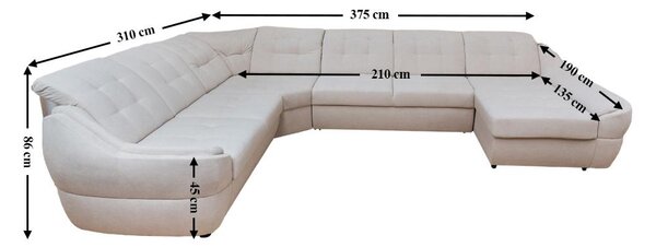 Colțar Extensibil Space XXL Bej - Vega 03 Dreapta