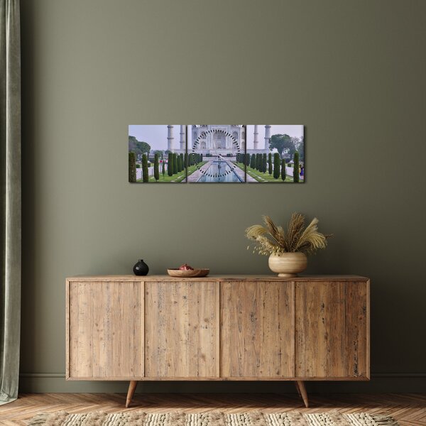Tablou - Taj Mahal în răsăsrit de soare (cu ceas) (90x30 cm)