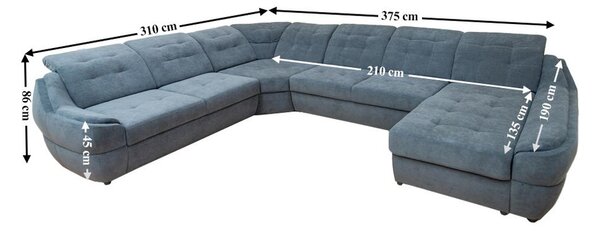 Colțar Extensibil Space XXL Gri - Vega 35 Dreapta