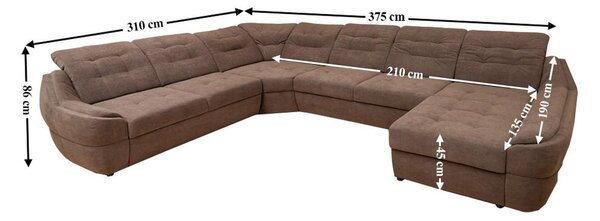 Colțar Extensibil Space XXL Maro - Vega 36 Dreapta