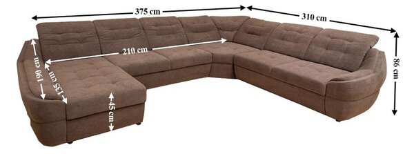 Colțar Extensibil Space XXL Maro - Vega 36 Stânga