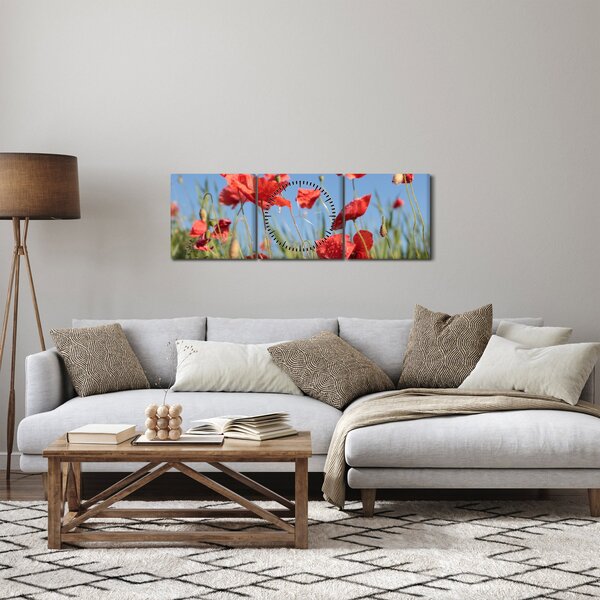 Tablou - Maci (cu ceas) (90x30 cm)