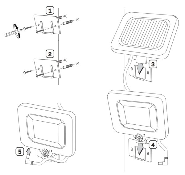 Proiector solar LED cu senzor DUO LED/1W/3,7V 1200 mAh IP44