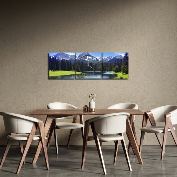 Tablou - vâfurile montane înzăpezite (cu ceas) (90x30 cm)
