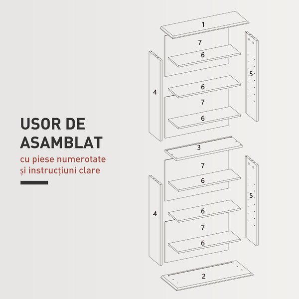 HOMCOM Dulap pentru CD-uri cu 6 Rafturi Reglabile pentru 360 CD-uri/185 DVD-uri Negru | Aosom Romania