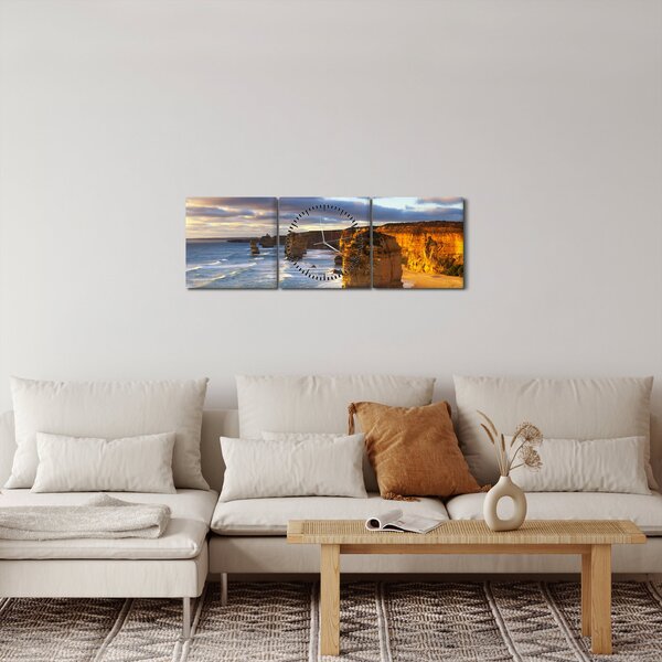 Tablou cu stâncile marine (cu ceas) (90x30 cm)
