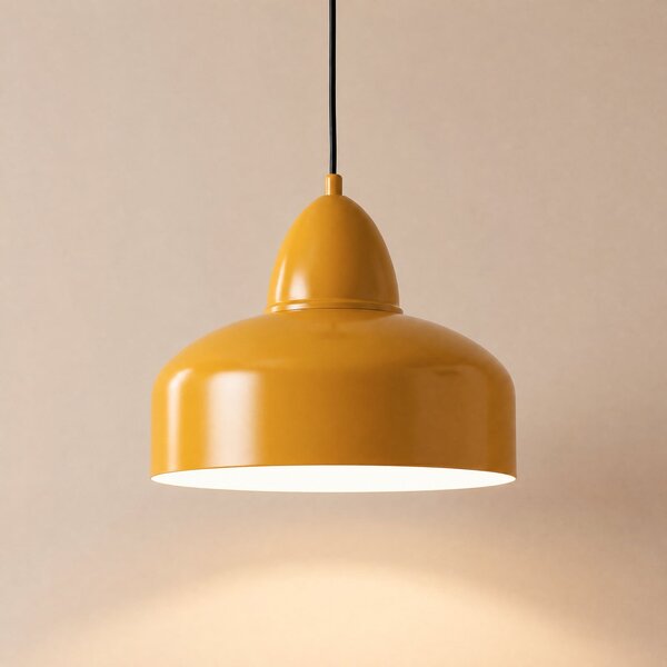 ALDEX Lampă suspendată Mille, cu 1 bec, galben muștar, reglabil, Galben, Camera de zi / sufragerie, Metal, Design industrial