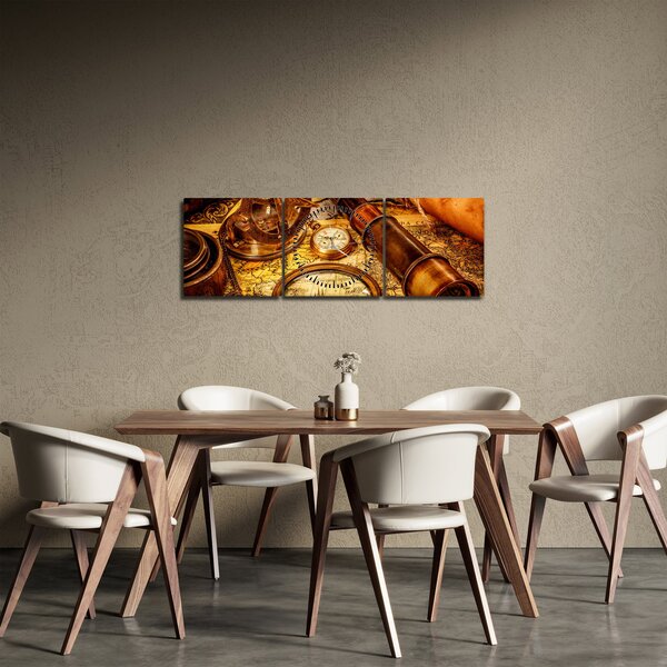 Tablou - uneltele itorice ale marinarior (cu ceas) (90x30 cm)