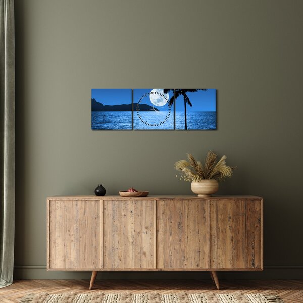 Tablou - Luna deasupra nivelului mării (cu ceas) (90x30 cm)