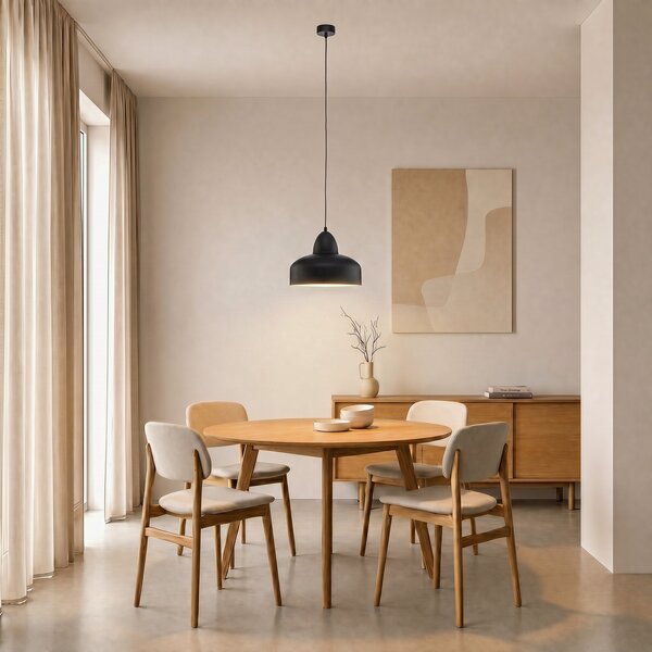 ALDEX Lampă suspendată Mille, 1 bec, negru, reglabil, Negru, Camera de zi / sufragerie, Metal, Design industrial
