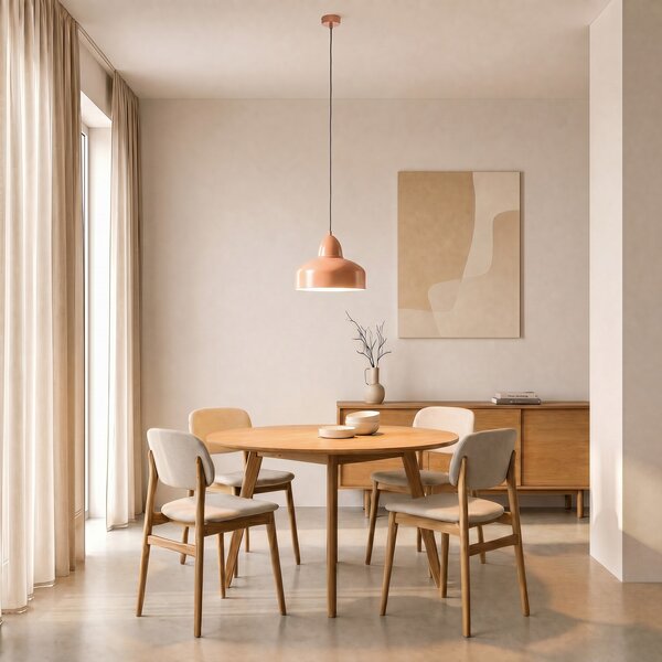 ALDEX Lampă suspendată Mille, cu 1 bec, culoare coral, reglabil, Portocaliu, Camera de zi / sufragerie, Metal, Design industrial