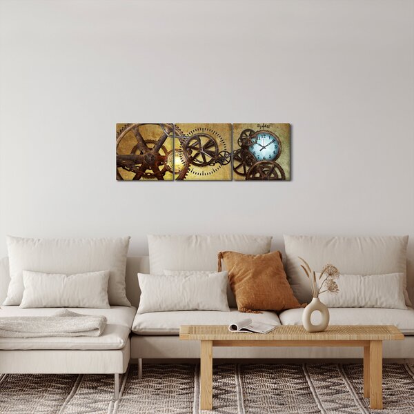 Tablou cu aparatele istorice ale ceasurilor (cu ceas) (90x30 cm)