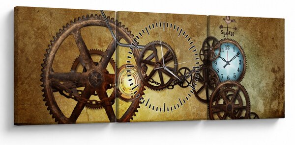 Tablou cu aparatele istorice ale ceasurilor (cu ceas) (90x30 cm)