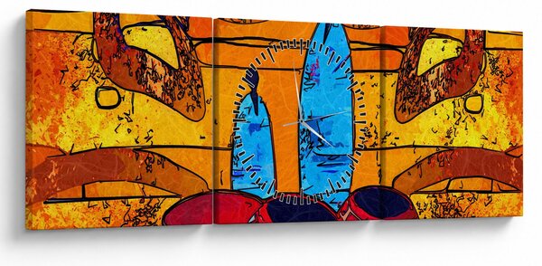 Tablou - Pictură străveche (cu ceas) (90x30 cm)