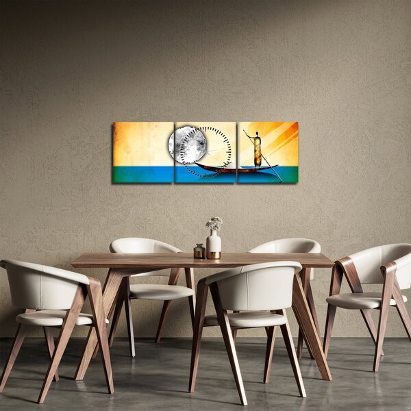 Tablou - Pictură străveche (cu ceas) (90x30 cm)