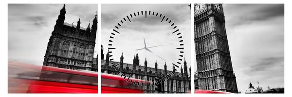 Tablou - Houses of Parliament din Londra (cu ceas) (90x30 cm)