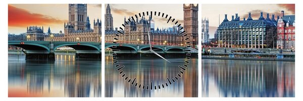 Tablou - Houses of Parliament din Londra (cu ceas) (90x30 cm)