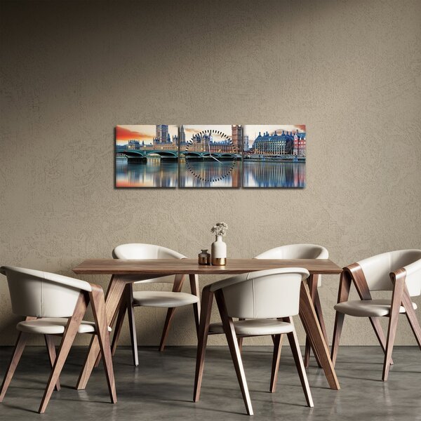 Tablou - Houses of Parliament din Londra (cu ceas) (90x30 cm)