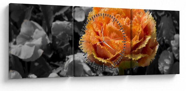 Tablou cu floare (cu ceas) (90x30 cm)