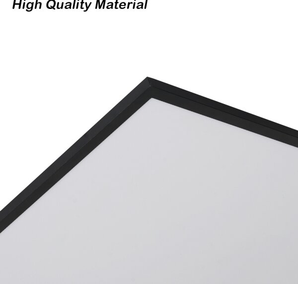 Brilagi - Plafonieră LED reglabilă SLIMFRAME, 80 W, 230 V, 120 x 60 cm, neagră, cu telecomandă