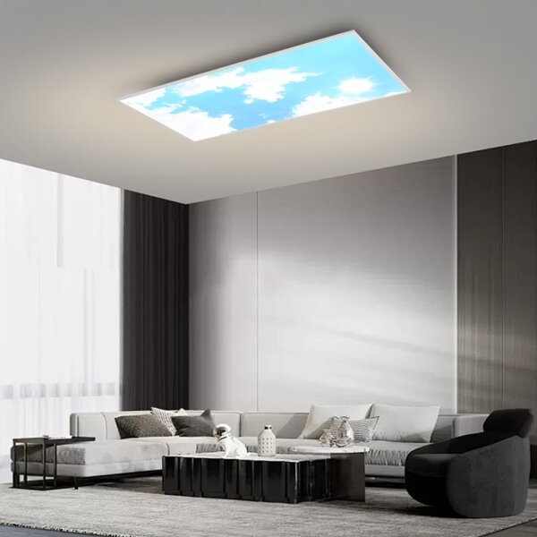 Brilagi -LED Plafonieră LED reglabilă SLIMFRAME SKY LED/80W/230V 120x60 cm argintiu/albastru+telecomandă