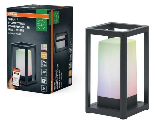 Osram - Lampă de masă LED RGBW SMART, reglabilă, 5W/5V, IP44, Wi-Fi