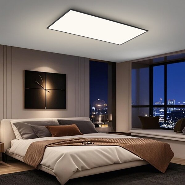Brilagi - Plafonieră LED reglabilă SLIMFRAME, 80 W, 230 V, 120 x 60 cm, neagră, cu telecomandă