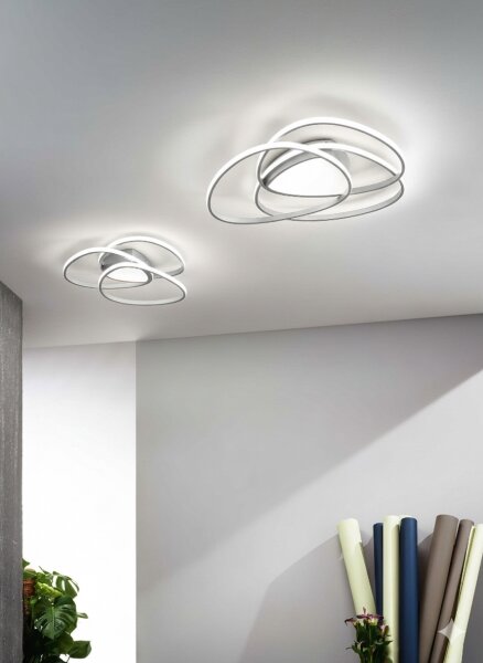 Ondaluce - Plafonieră LED dimabilă ROSE LED/60W/230V 50x54 cm argintie