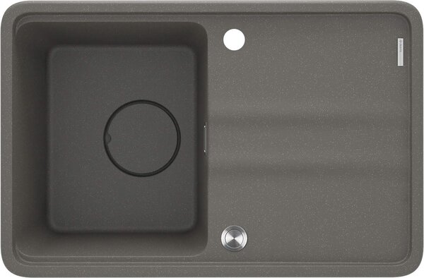 Deante Momi, chiuveta granit 1 camera 670x440x230 mm cu sifon economic, antracit metalic, DEA-ZKM_T11A