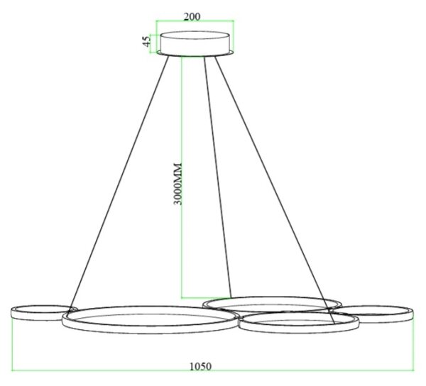 Ondaluce - Lustră LED dimerizabilă suspendată pe cablu POIS LED/60W/230V, auriu