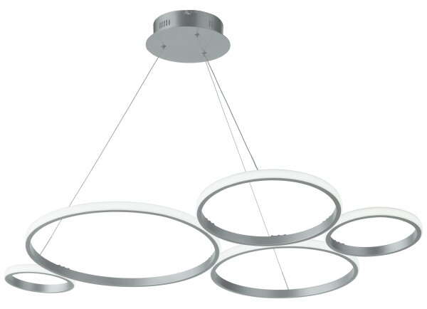 Ondaluce - Lustru LED dimmabil suspendat pe cablu POIS LED/60W/230V, argintiu