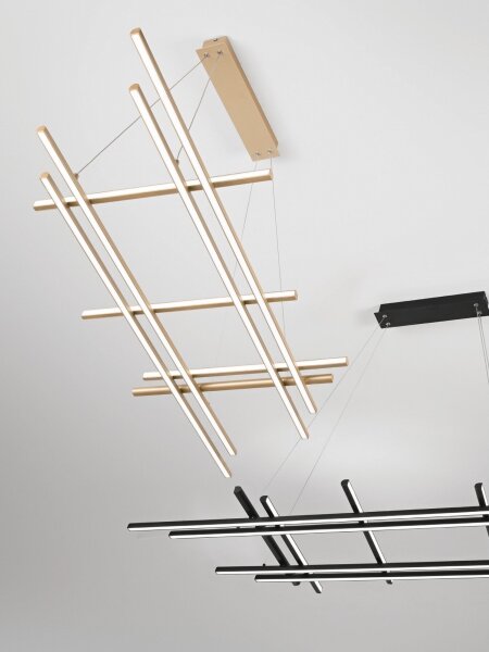Ondaluce - Lustră LED reglabilă suspendată pe cablu MOVIDA, LED/114W/230V, negru