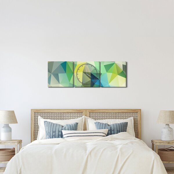 Tablou abstracțiunii geometrice (cu ceas) (90x30 cm)