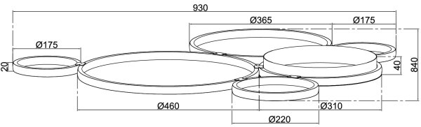 Ondaluce - Lampă de tavan LED dimabilă POIS LED/68W/230V aurie