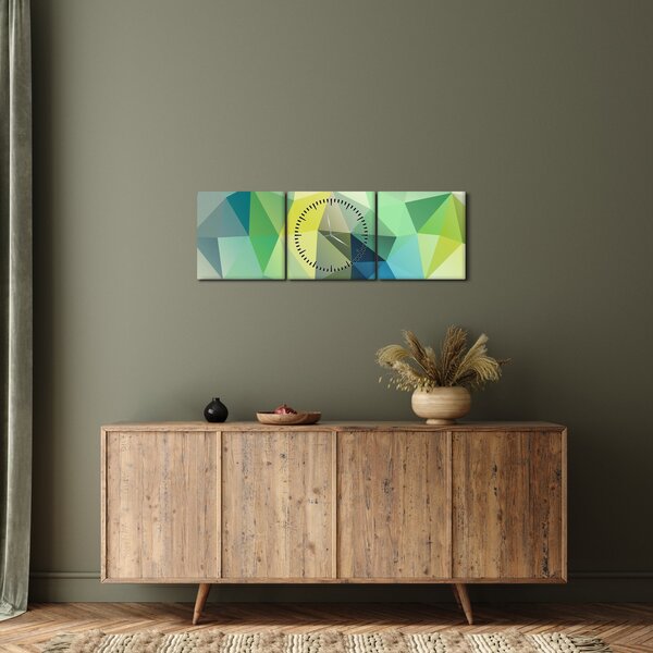 Tablou abstracțiunii geometrice (cu ceas) (90x30 cm)