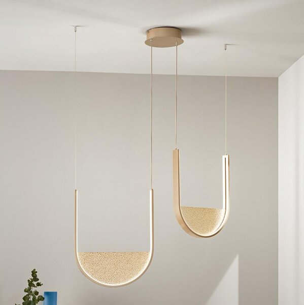 Ondaluce - Lustră LED dimabilă pe cablu LOTUS LED/55W/230V, auriu