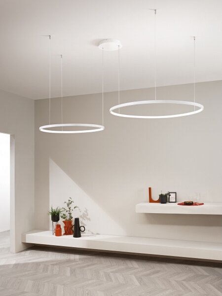 Ondaluce - Lustră LED dimabilă pe cablu SOEL LED/28W/230V + LED/38W, albă