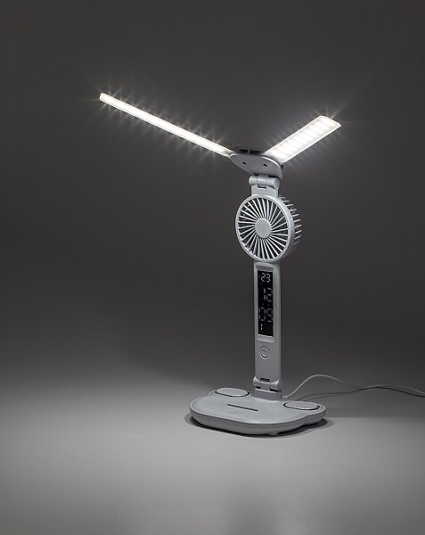 Rabalux NOVILO 74030 - Lampă de birou LED reglabilă cu ventilator, LED 7W/5V