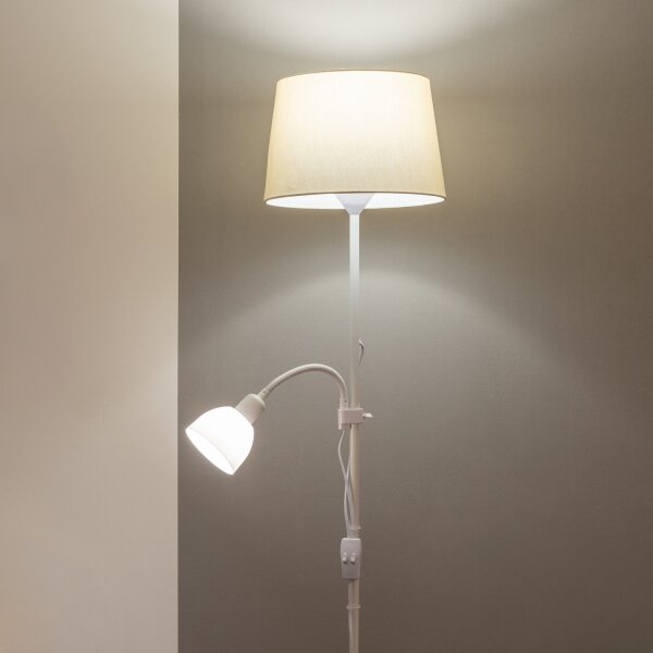 Brilagi - Lampă de podea CERIA 1xE27/100W/230V + 1xE14/25W alb/bej
