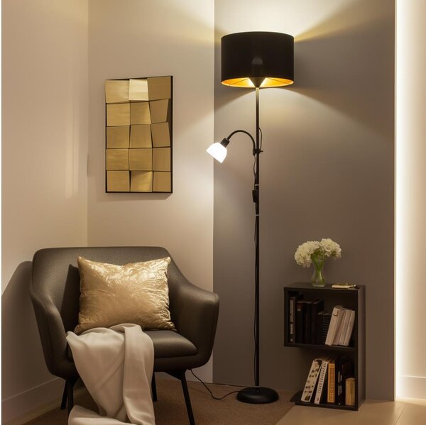 Brilagi - Lampă de podea CERIA 1xE27/100W/230V + 1xE14/25W neagră