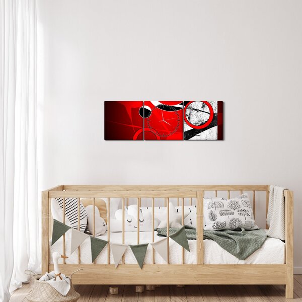 Tablou cu abstracție (cu ceas) (90x30 cm)