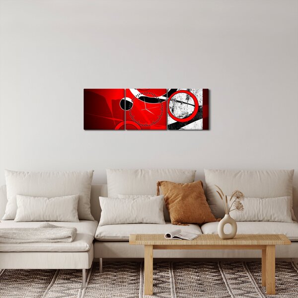 Tablou cu abstracție (cu ceas) (90x30 cm)