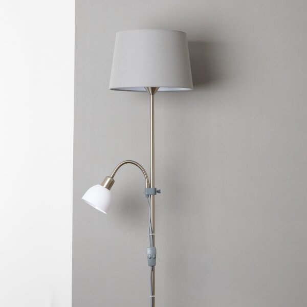 Brilagi - Lampă de podea CERIA 1xE27/100W/230V + 1xE14/25W crom mat/gri