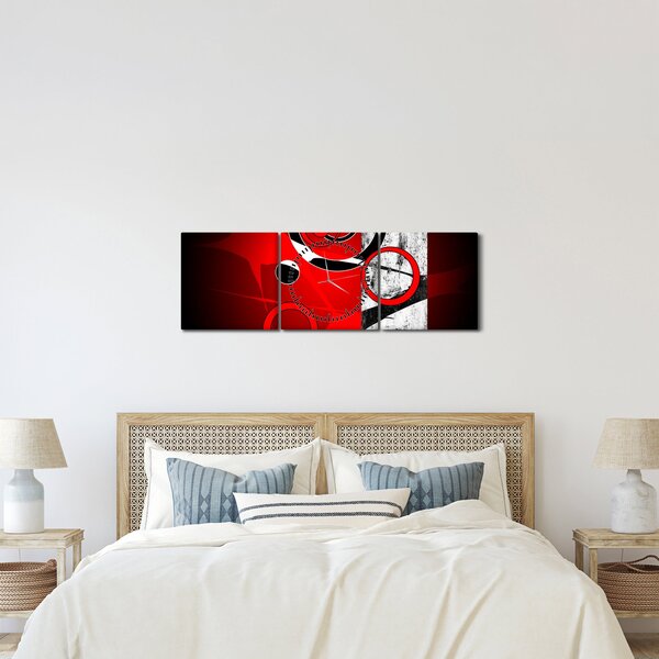 Tablou cu abstracție (cu ceas) (90x30 cm)
