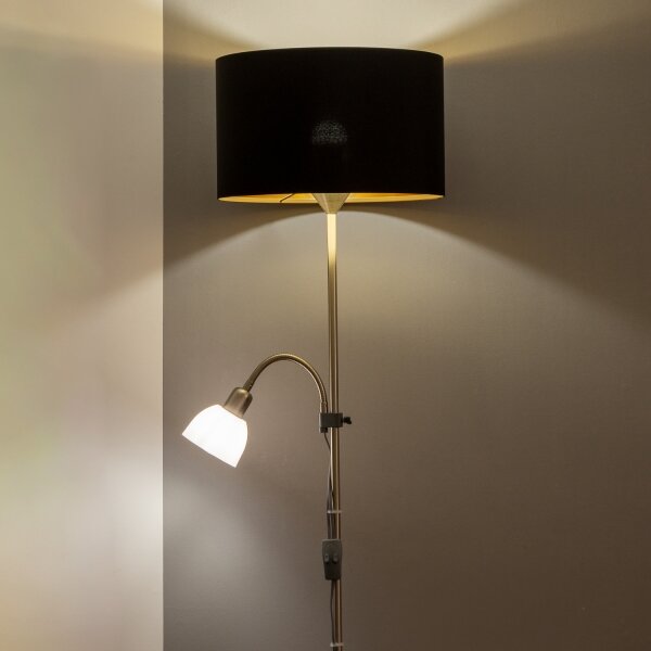 Brilagi - Lampă de podea CERIA 1xE27/100W/230V + 1xE14/25W crom mat/negru