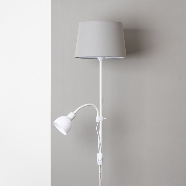 Brilagi - Lampă de podea CERIA 1xE27/100W/230V + 1xE14/25W albă/gri