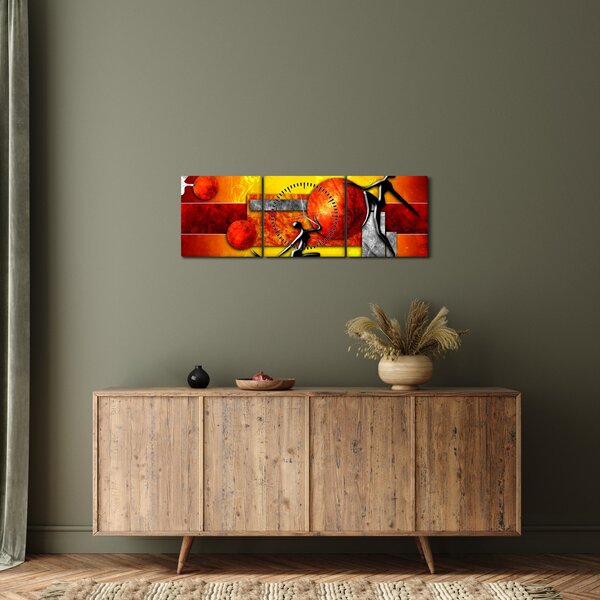 Tablou - Pictura omenirii (cu ceas) (90x30 cm)