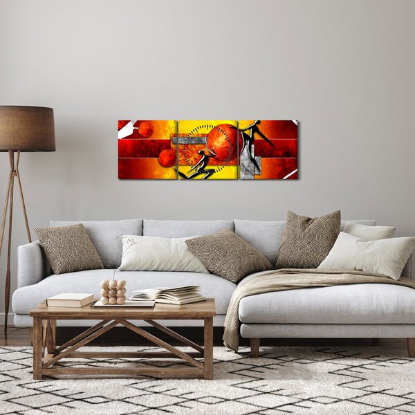 Tablou - Pictura omenirii (cu ceas) (90x30 cm)