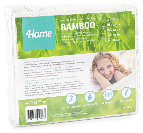 Protecție impermeabilă pentru saltea 4Home Bamboo cu elastic, 140 x 200 cm, 140 x 200 cm