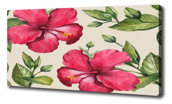 Print pe canvas hibiscus roz